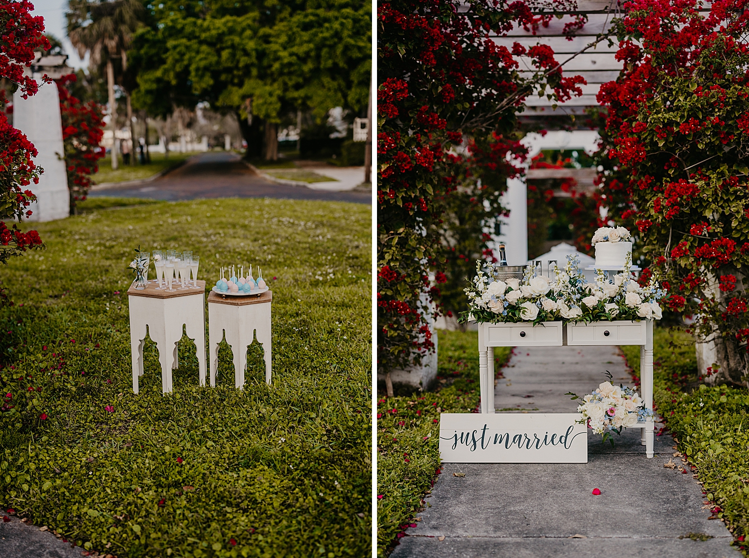 elopement cake setup 